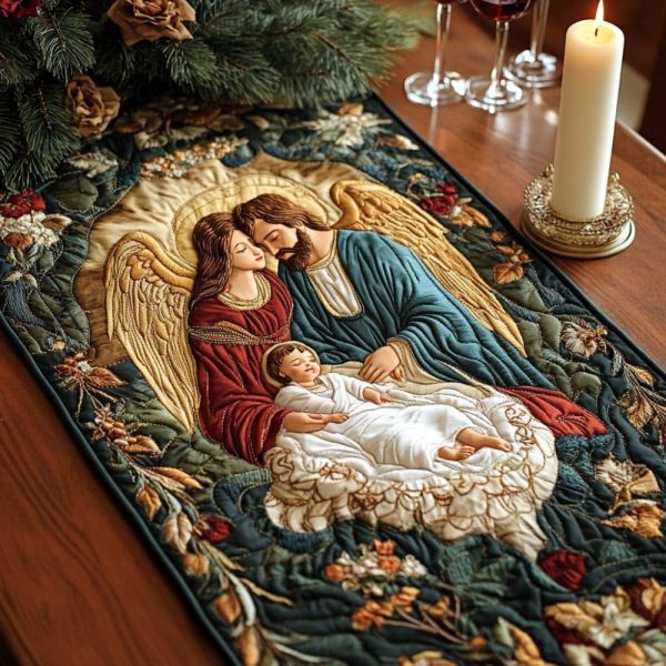 Family Of Faith Quilted Table Runner