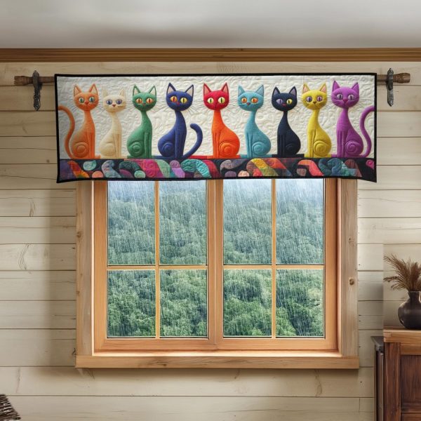 Fantasy Feline Quilted Valance