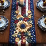 Festive Floral Quilted Table Runner