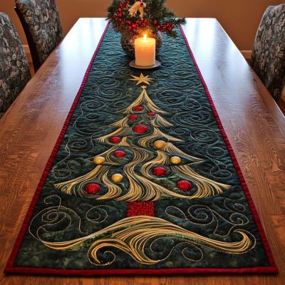 Festive Glow Quilted Table Runner