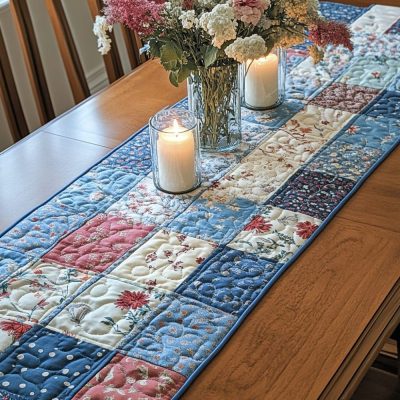 Festive Patch Quilted Table Runner