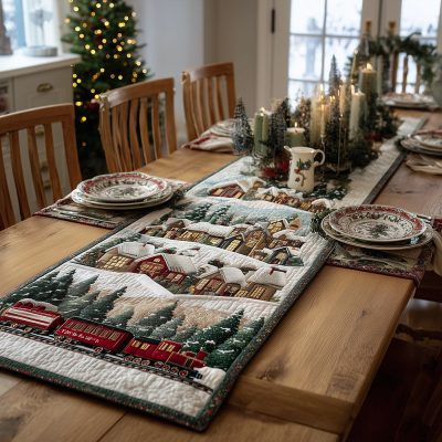 Festive Rail Quilted Table Runner