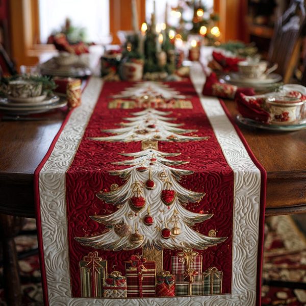 Festive Trees Quilted Table Runner