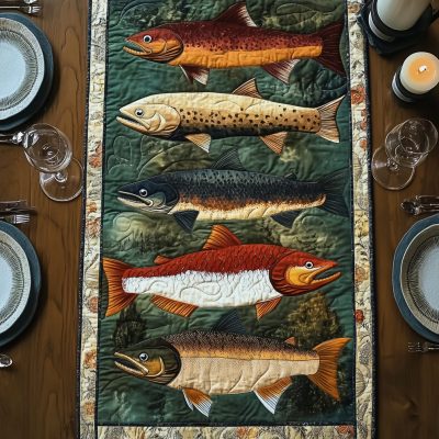 Fishing Collection Quilted Table Runner