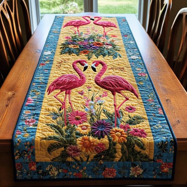 Flamingo Fun Quilted Table Runner