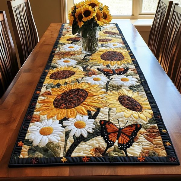 Sunflower Quilted Table Runner