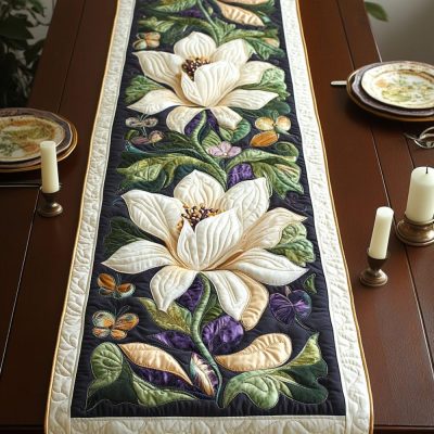 Floral Elegance Quilted Table Runner