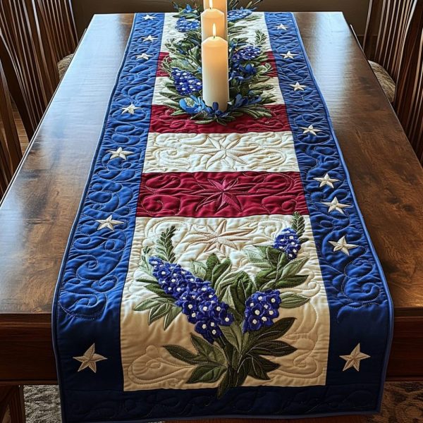 Floral Flag Quilted Table Runner