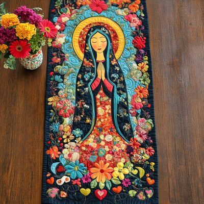 Floral Guadalupe Quilted Table Runner