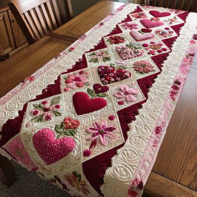 Floral Love Quilted Table Runner