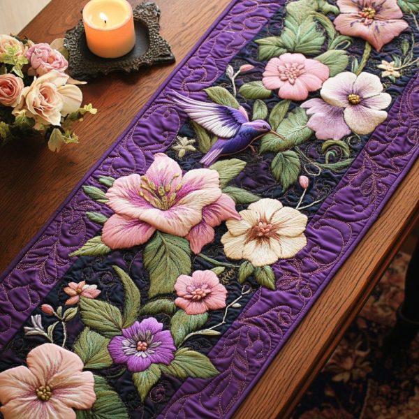 Floral Serenade Quilted Table Runner