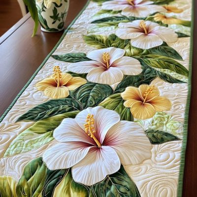 Floral Serenity Quilted Table Runner