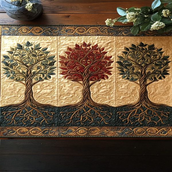 Flourishing Tree Quilted Table Runner