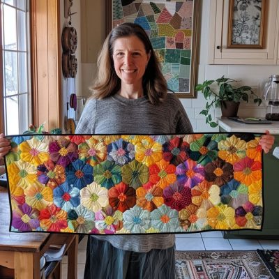 Flower Power Quilted Table Runner