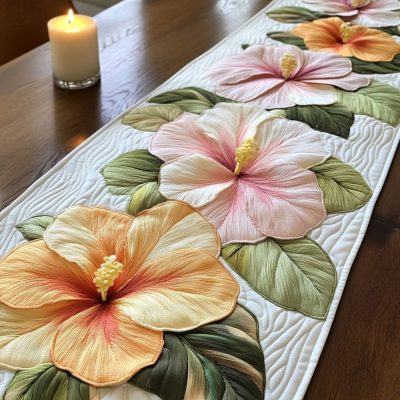 Flower Beauty Quilted Table Runner