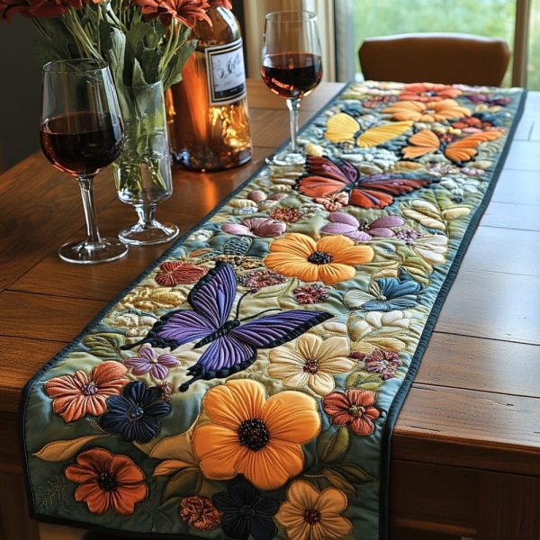 Flutter Garden Quilted Table Runner
