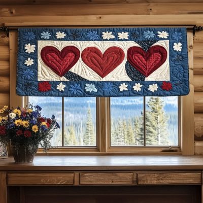 Freedom Flames Quilted Valance