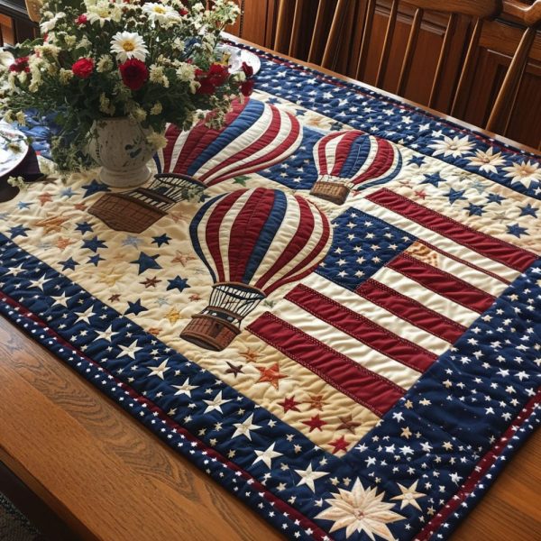 Freedom In Flight Quilted Table Runner