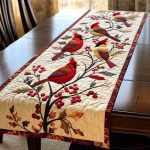 Frostberry Perch Quilted Table Runner