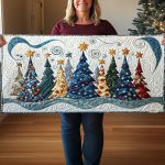 Frosted Pinescape Quilted Table Runner