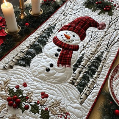 Frosty Delight Quilted Table Runner