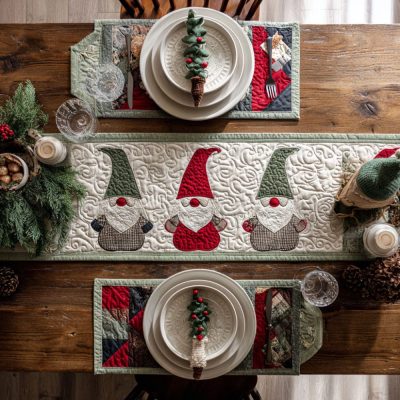 Frosty Smiles Quilted Table Runner