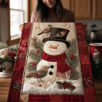 Frosty Woodland Friends Quilted Table Runner