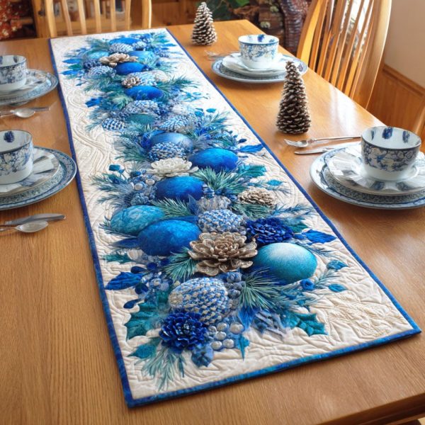 Frozen Starry Night Quilted Table Runner
