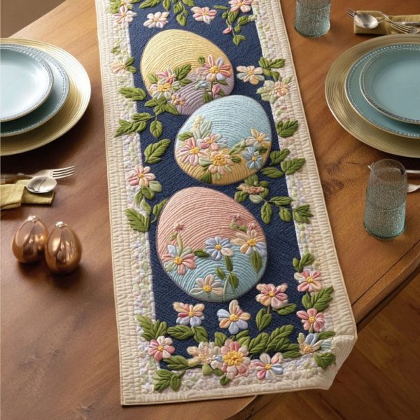 Garden Eggs Quilted Table Runner