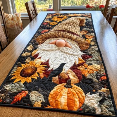 Garden Gnome Quilted Table Runner