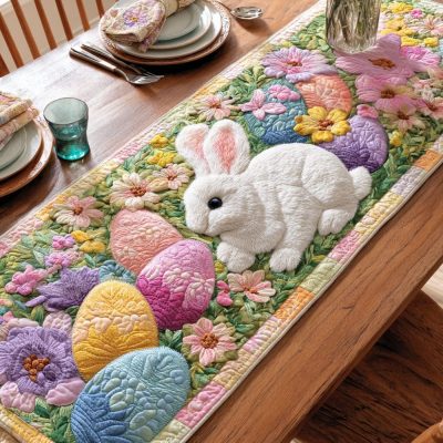 Gentle Bunny Quilted Table Runner