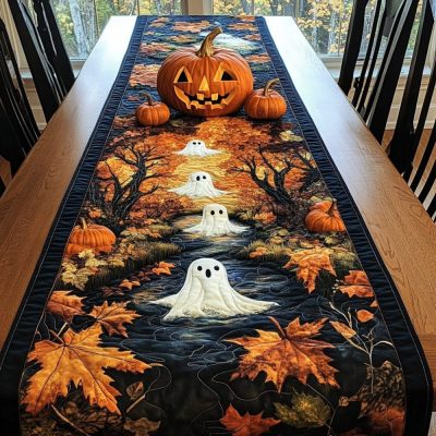 Ghost Garden Quilted Table Runner