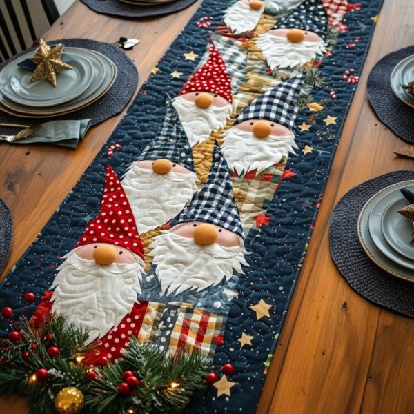Gnome Sweet Gnome Quilted Table Runner