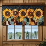 Golden Bloom Quilted Valance
