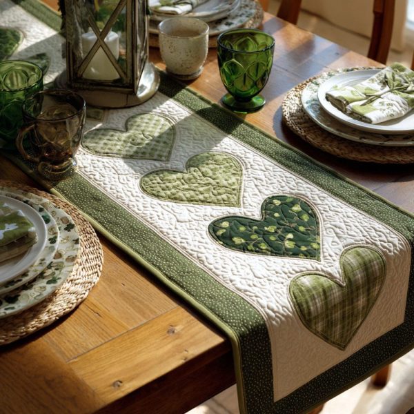 Golden Clover Way Quilted Table Runner