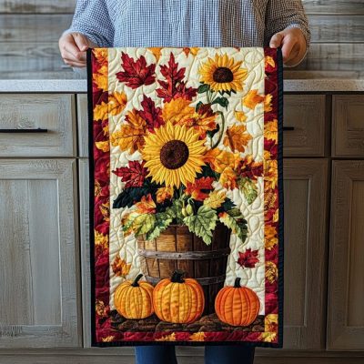 Golden Fall Moments Quilted Table Runner