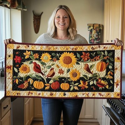 Golden Fall Quilted Table Runner