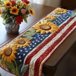 Golden Field Flag Quilted Table Runner