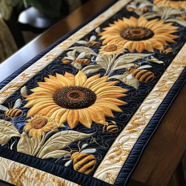 Golden Glow Quilted Table Runner