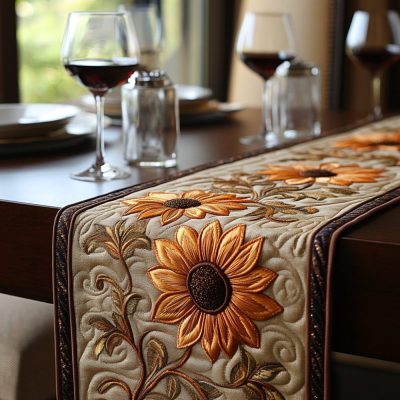 Golden Horizon Quilted Table Runner