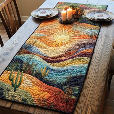 Golden Horizon Quilted Table Runner