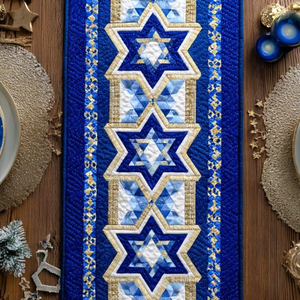 Star Of David Quilted Table Runner