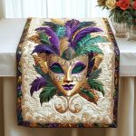 Golden Plume Quilted Table Runner