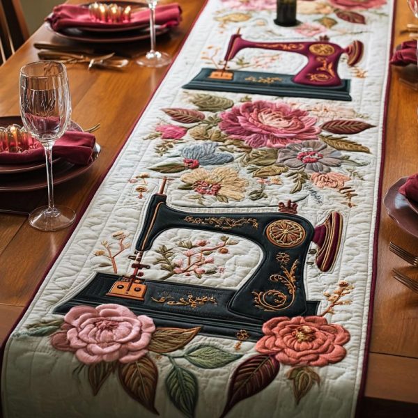 Golden Thimble Quilted Table Runner