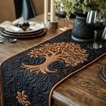 Golden Veins Quilted Table Runner