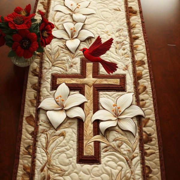 Graceful Bloom Quilted Table Runner