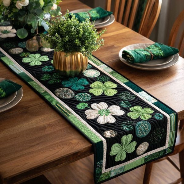 Green Blessing Quilted Table Runner