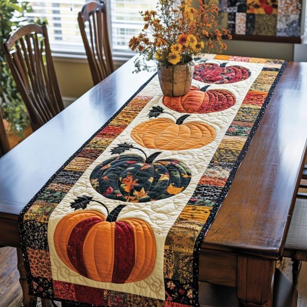 Pumpkin Quilted Table Runner