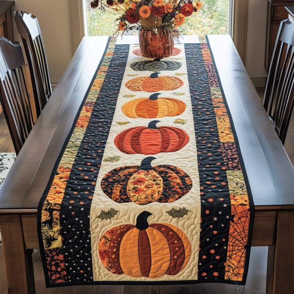 Pumpkin Quilted Table Runner