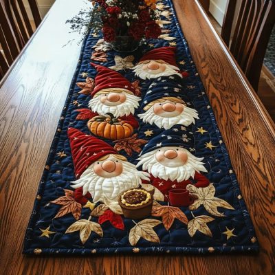 Harvest Gnome Quilted Table Runner
